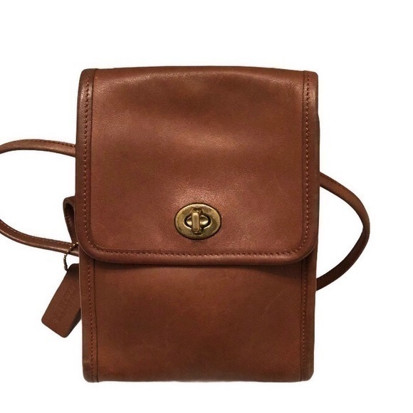 Coach vintage brown leather crossbody bag - Picture 1 of 13